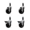 Service Caster 4'' Hard Rubber Wheel Swivel 1'' Expand Stem Caster Set 2 Brakes, 4PK SCC-EX20S414-HRS-2-PLB-2-1 - alternate 1